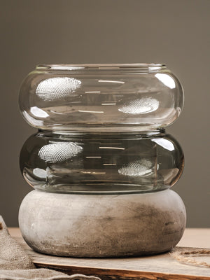 Muurla Bagel Lantern / Vase Grey - Cloudberry Living