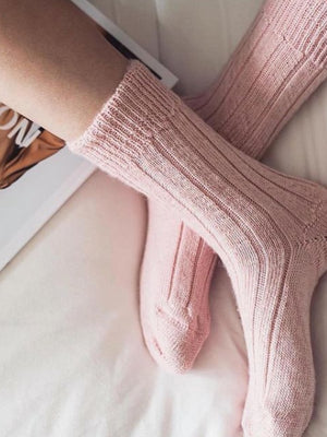 Alpaca Bed Socks Pink - Cloudberry Living