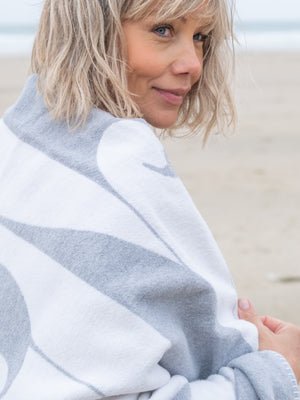 The Cornish Surfer Silver Surf Blanket - Cloudberry Living