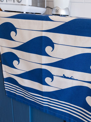 The Cornish Surfer Luxury Organic Tea Towel Daymer Blue - Cloudberry Living