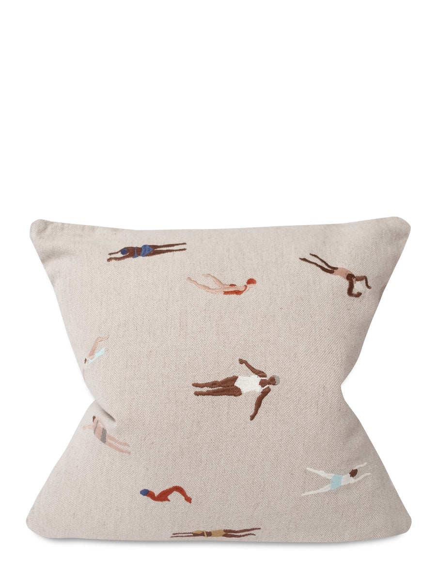 Fine Little Day Swimmers Embroidery Cushion - Cloudberry Living