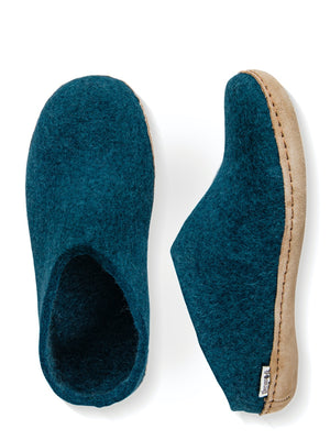 Glerups Danish Felt Slippers Unisex Petrol - Cloudberry Living