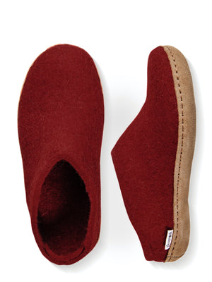 Glerups Danish Felt Mule Slippers Unisex Red - Cloudberry Living