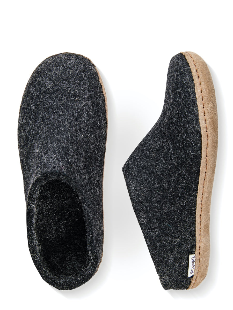 Glerups Danish Felt Slippers Unisex Charcoal Grey - Cloudberry Living