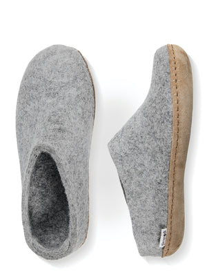 Glerups Danish Felt Slippers Unisex Light Grey - Cloudberry Living