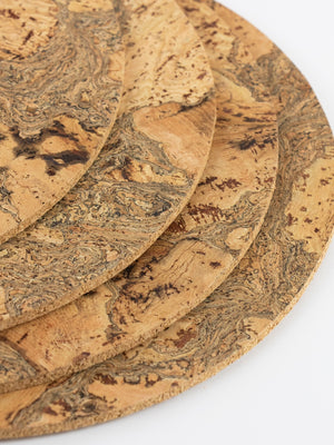 Liga Natural Cork Placemats Round Set of 4 - Cloudberry Living