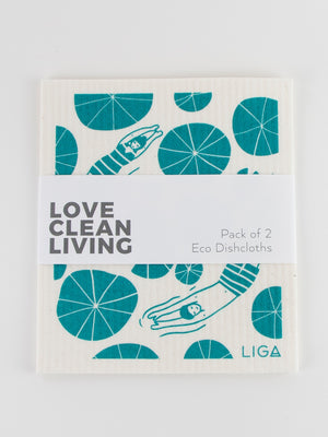 Liga Eco Dishcloths Wild Swimmers and Hydrangea - Cloudberry Living