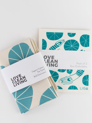 Liga Organic Tea Towel Wild Swimmers - Cloudberry Living