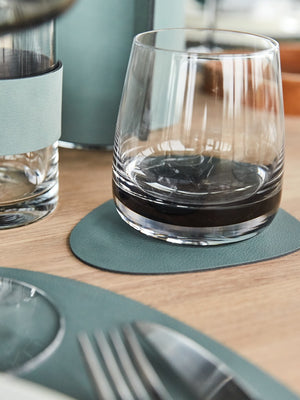 Lind DNA Curve Leather Glass Mats Set of 4 - Cloudberry Living