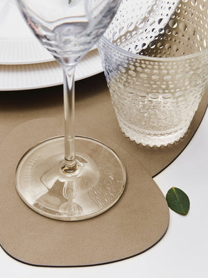 Lind DNA Curve Leather Glass Mats Set of 4 - Cloudberry Living
