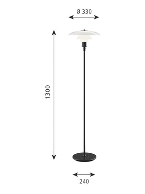 Louis Poulsen PH 3 1/2-2 1/2 Glass Floor Lamp - Cloudberry Living
