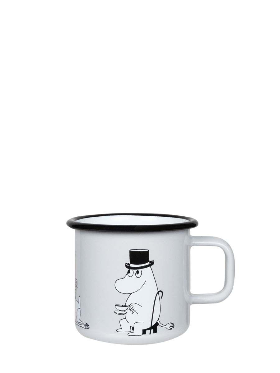 Muurla Moomin Retro Enamel Mug Moominpappa Grey 3.7dl - Cloudberry Living