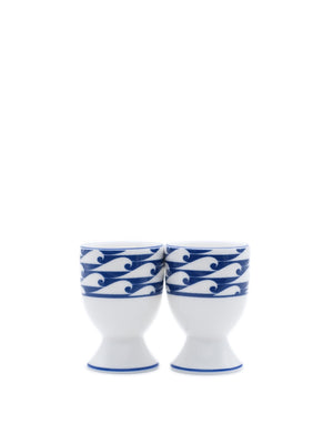 The Cornish Surfer Wave Egg Cups Set of 2 Blue - Cloudberry Living
