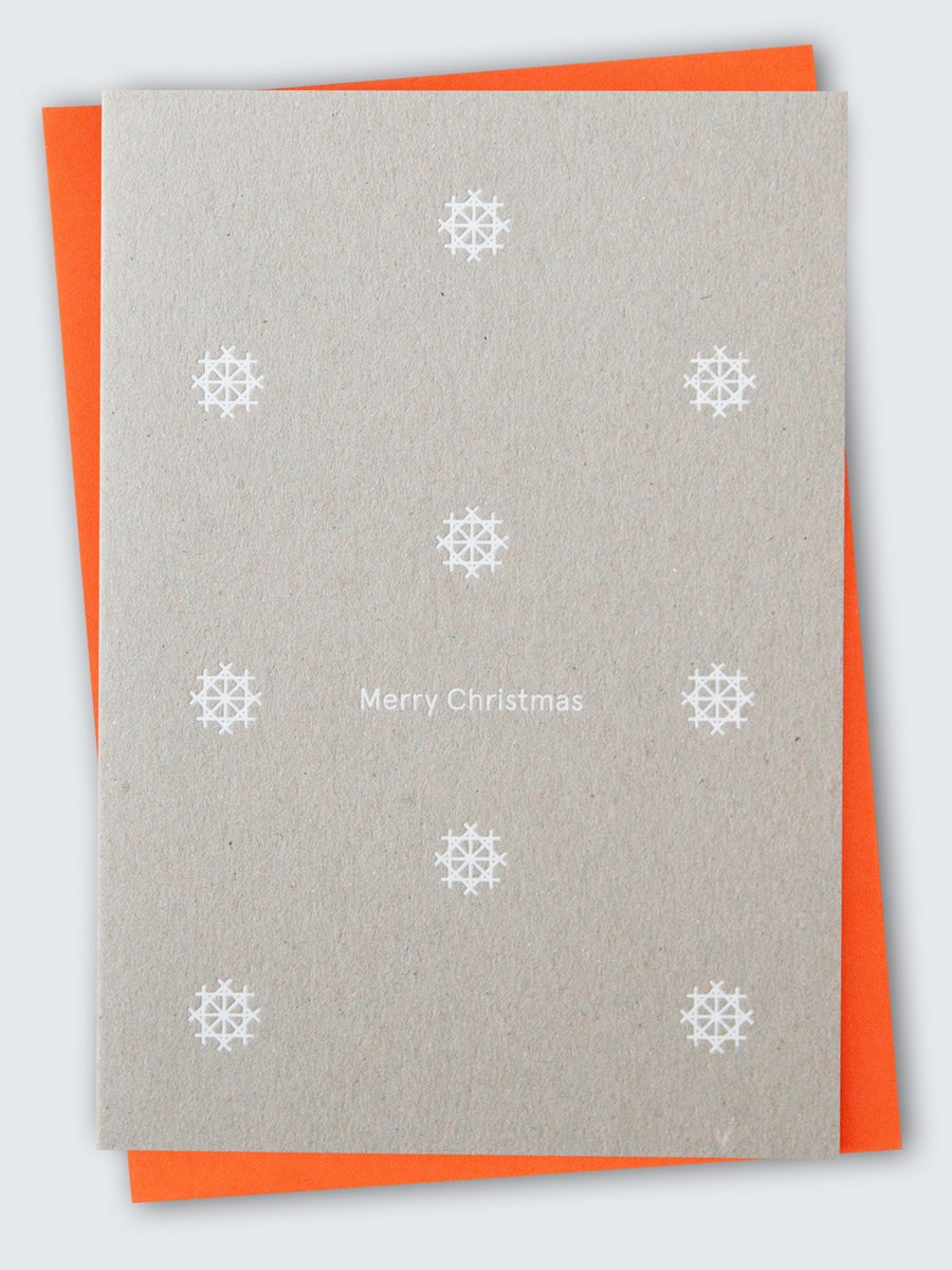 Ola Studio Foil Blocked Merry Christmas Card Brass on Recycled Grey - Cloudberry Living