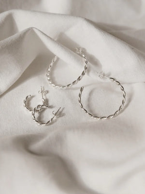 Studio Adorn Silver Twisted Hoops Small Hoops - Cloudberry Living