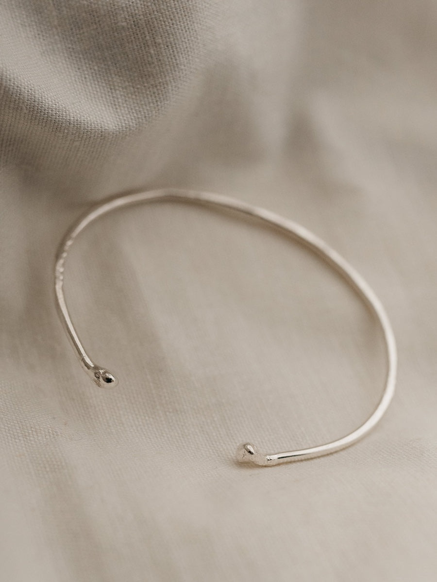 Silver open bangle on sale bracelet