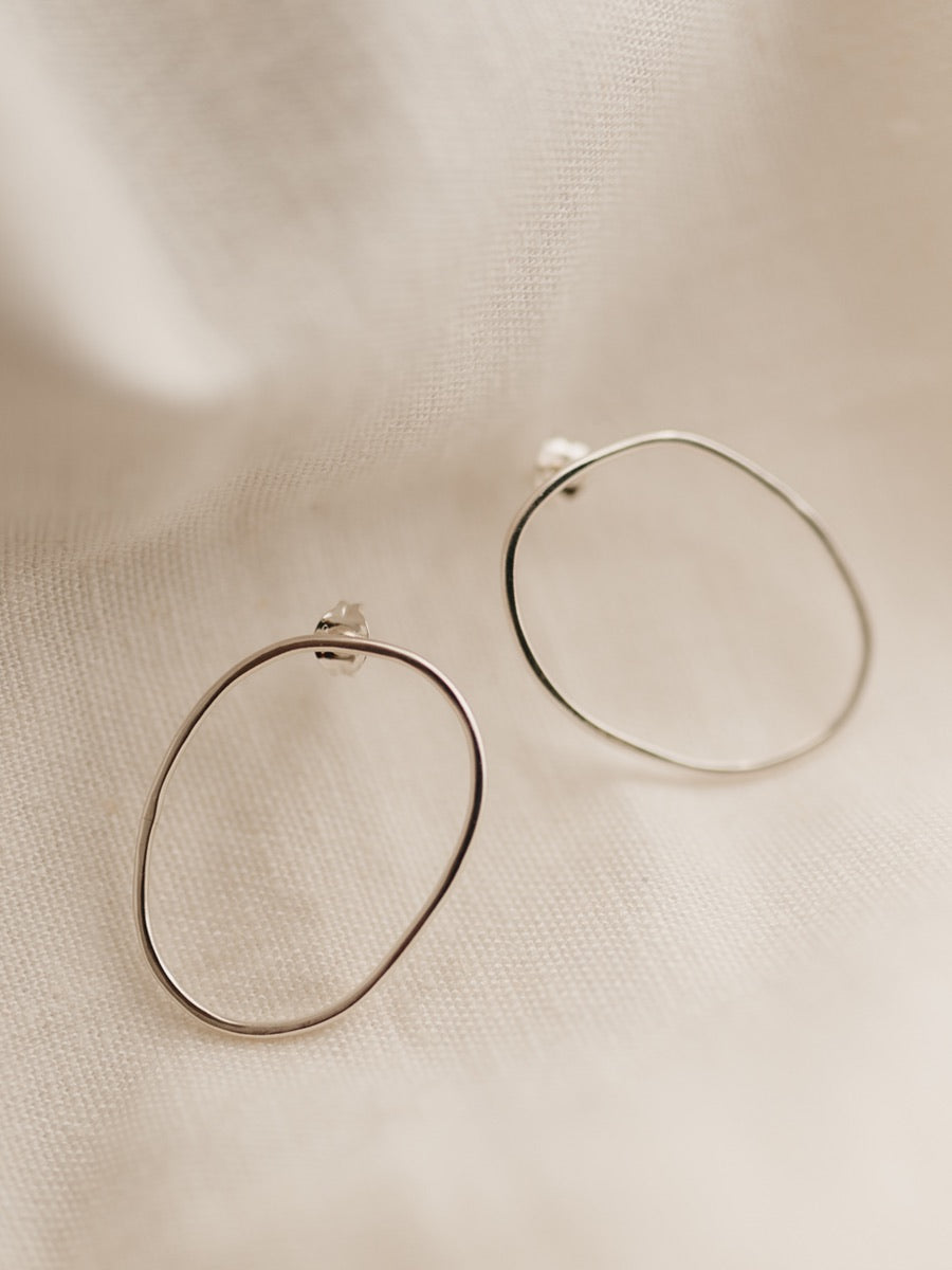 Studio Adorn Silver Free - Formed Organic Open Earrings - Cloudberry Living